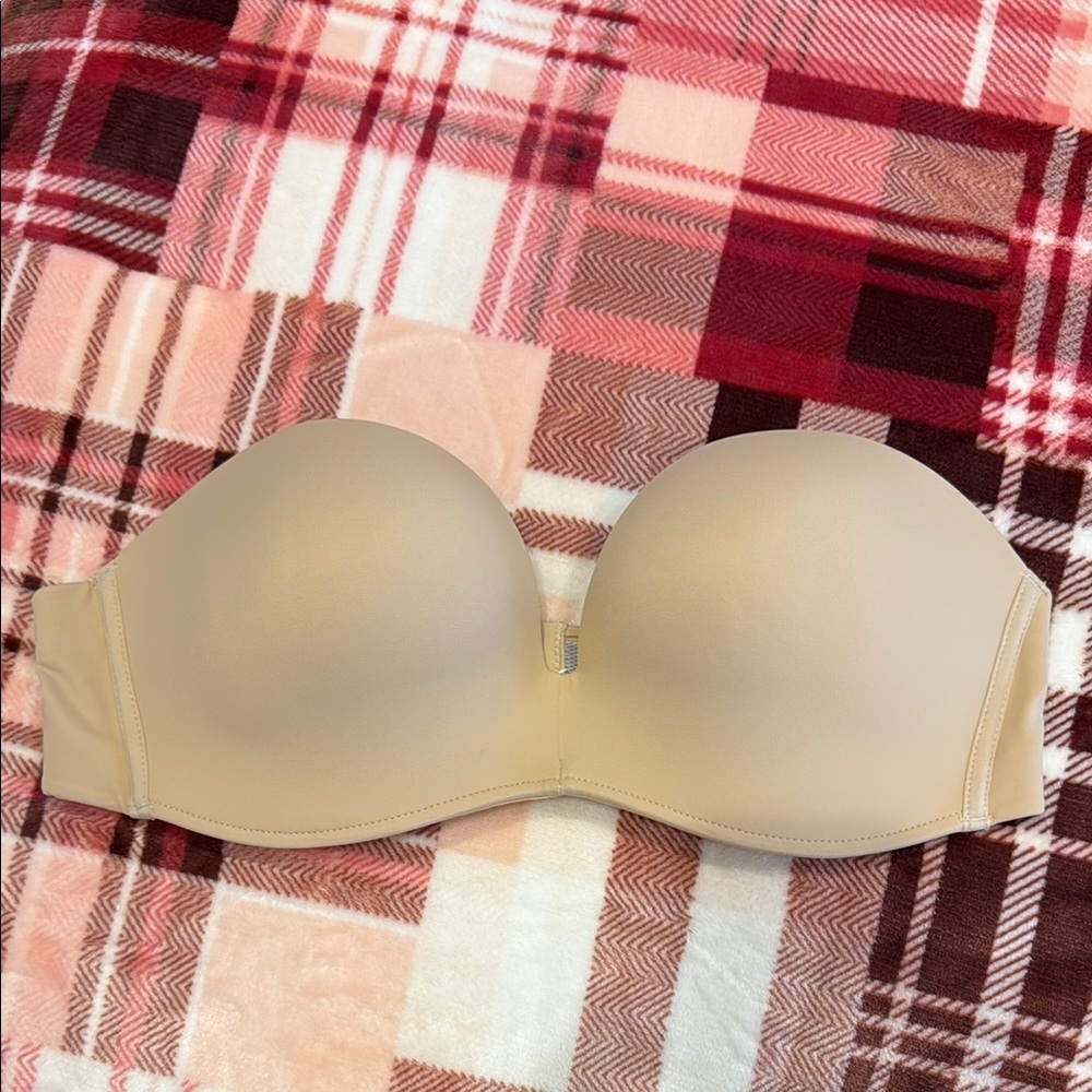 Cream Molded Cup Strapless Bra